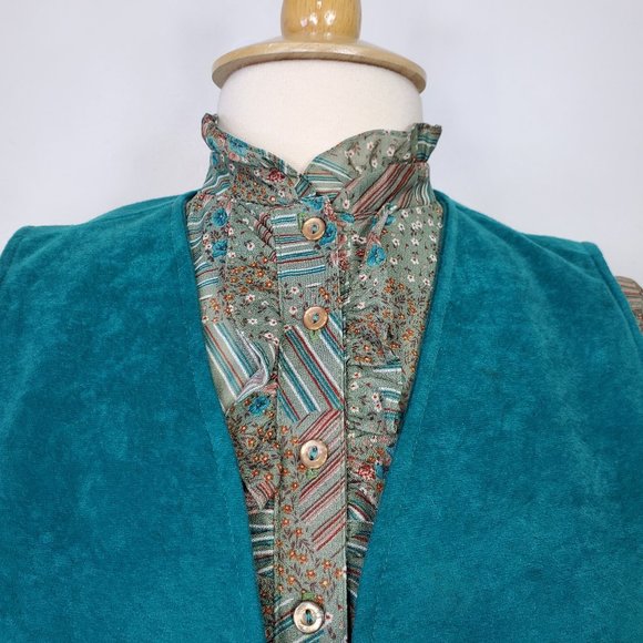 Vintage Belted Ruffle Dress with Vest, 12 - Picture 3 of 16